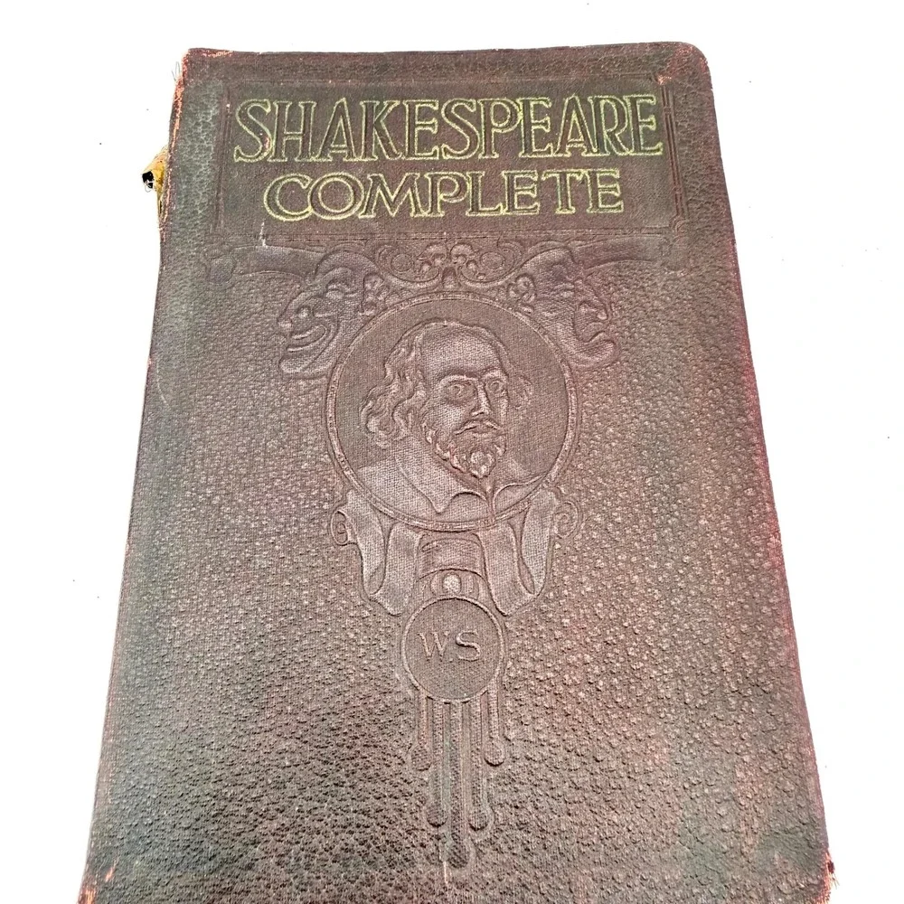 World Syndicate Co Shakespeare Book Flex Leather Antique 1927 Maroon Illustrated